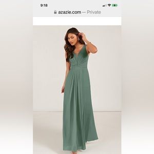 Azazie Gina Chiffon Eucalyptus Dress.